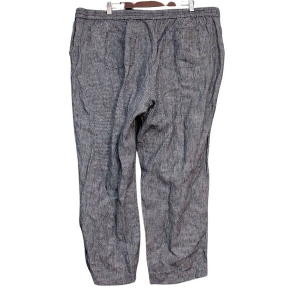 Talbots Pull On Pants Size 22W Petite 100% Linen Wide Leg Elastic Waist Beach - Picture 8 of 13